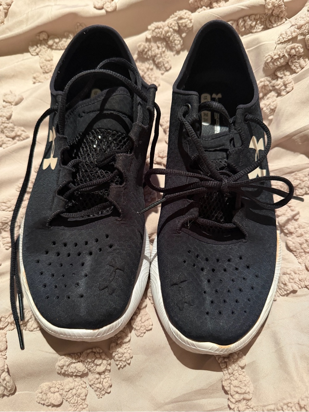 Under Armour Black and White Lace-Up Training Shoes